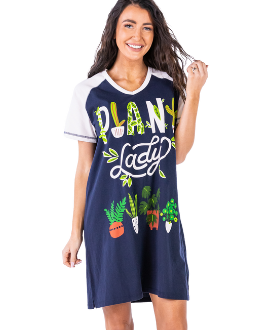 Plant Lady Women's V-Neck Nightshirt L/XL