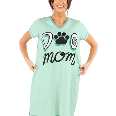 Dog Mom Women's V-Neck Nightshirt L/XL