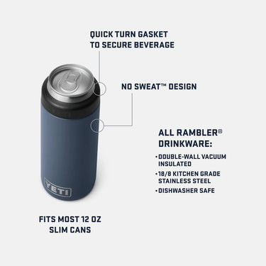 Yeti Rambler 12 Oz Colster Slim Can Cooler - Black