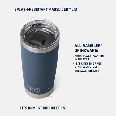 Yeti Rambler 20oz Tumbler w/MagSlider Lid (Blue Camo)