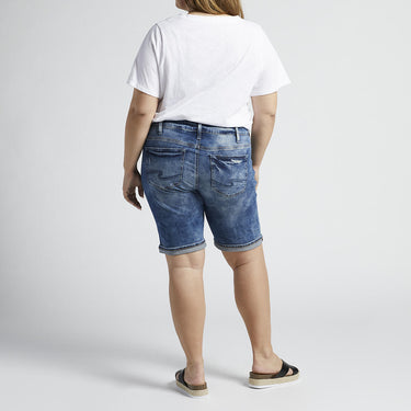 Silver Jeans Co. Elyse Mid Rise Bermuda Shorts (Medium Indigo Wash) Size 18