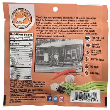 Pearson Ranch Wild Boar Jerky - 2.1oz Resealable Bag