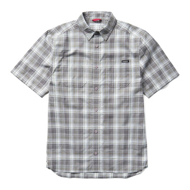 Wolverine Men's Built Stretch Short Sleeve Plaid Shirt (Greystone) Size XL