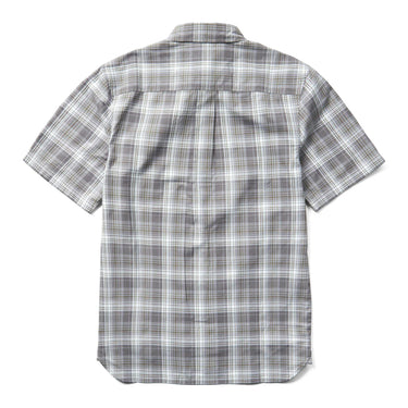 Wolverine Men's Built Stretch Short Sleeve Plaid Shirt (Greystone) Size XL