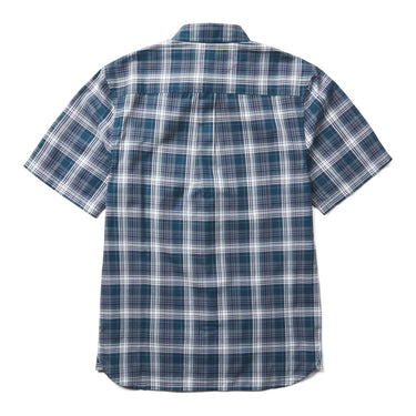 Wolverine Men's Built Stretch Short Sleeve Plaid Shirt (Stormy Blue) Size XL