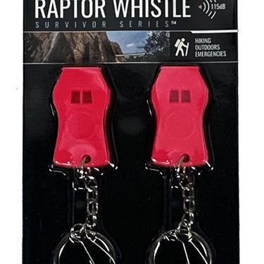 2Pc Plastic Raptor Whistle with Key Chain & Zipper Ring