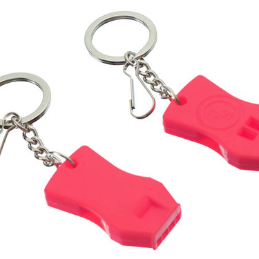 2Pc Plastic Raptor Whistle with Key Chain & Zipper Ring