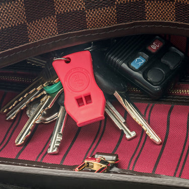 2Pc Plastic Raptor Whistle with Key Chain & Zipper Ring