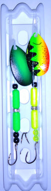 Fish Eye Tackle Indiana #5 Pro Harness 2 Floats & Hooks 2ct (Comet Green+Firetiger)