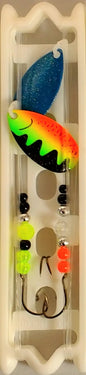 Fish Eye Tackle Indiana #5 Pro Harness 2 Hooks 2ct (Firetiger+Blue Crystal)