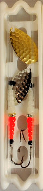 Fish Eye Tackle Indiana #5 Pro Glow Harness 2 Hook 2ct (Brass+Nickel)