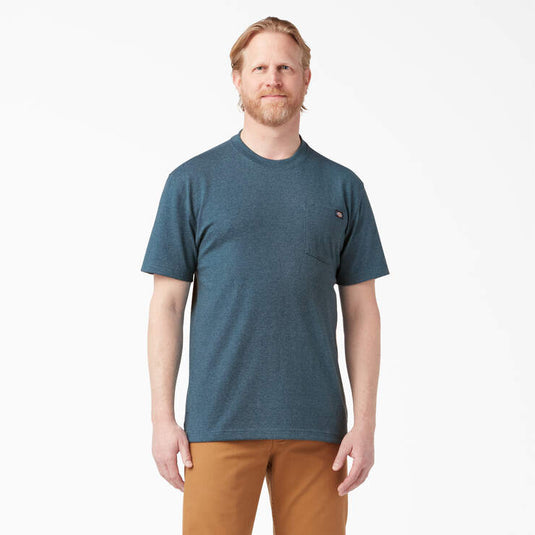 Dickies Heavyweight Heathered Short Sleeve Pocket T-Shirt Size 3XL Tall Baltic Blue