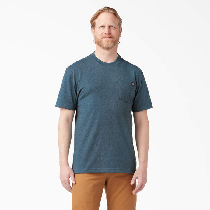 Dickies Heavyweight Heathered Short Sleeve Pocket T-Shirt Size Medium Baltic Blue
