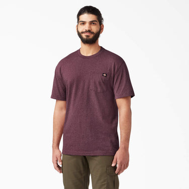 Dickies Heavyweight Heathered Short Sleeve Pocket T-Shirt (Burgundy) Size L