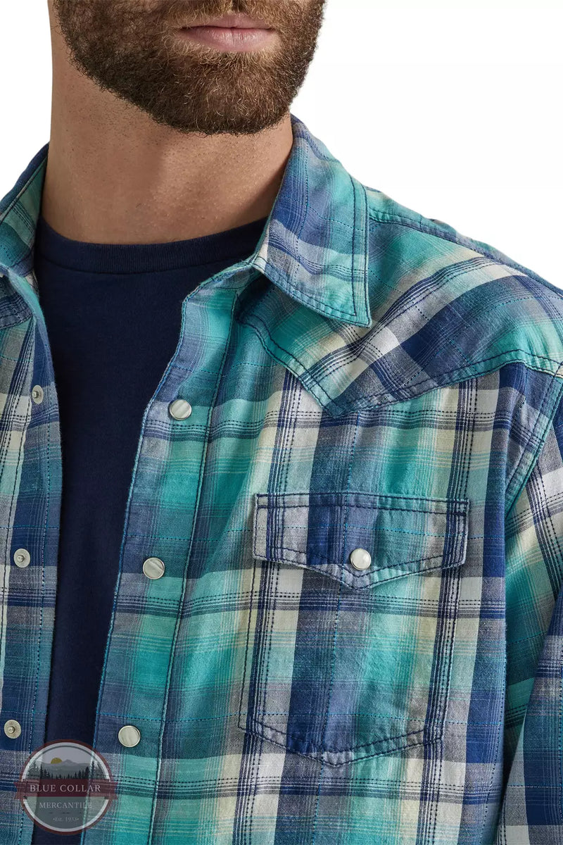 Load image into Gallery viewer, Wrangler Mens XL Plaid Print Long Sleeve Snap Western Shirt
