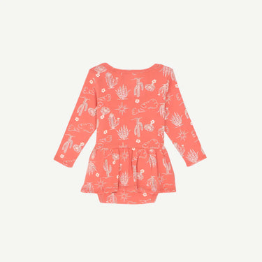 Wrangler Infant Desert Icons Skirted Bodysuit (Coral) Size 12M