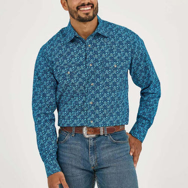 Wrangler Men's 20X® Competition Western Shirt (Turquoise) Size L
