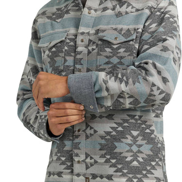 Wrangler Men's Retro Aztec Modern Fit Snap Front Shirt (Blue) Size XXL