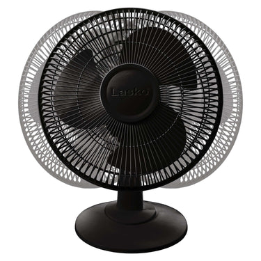 Lasko 16.5 in. H X 12 in. D 3 speed Oscillating Table Fan Black