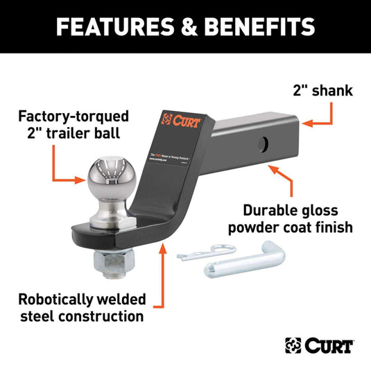 CURT 7500 lb. cap. 2 in. Ball Mount Kit