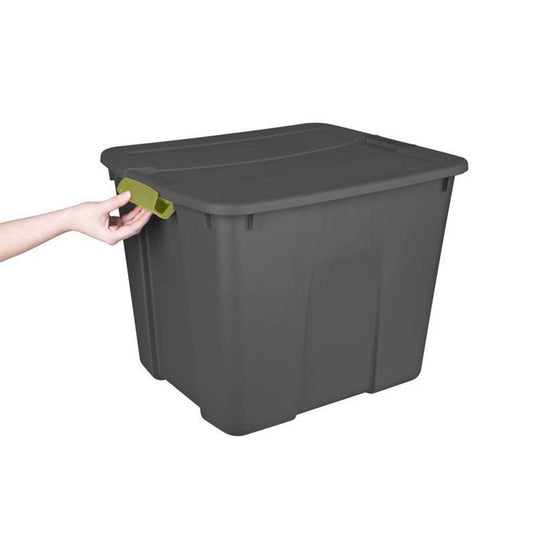 Sterilite 20 gal Dark Gray Latch Storage Box 16-7/8 in. H X 22-1/8 in. W X 18-5/8 in. D Stackable