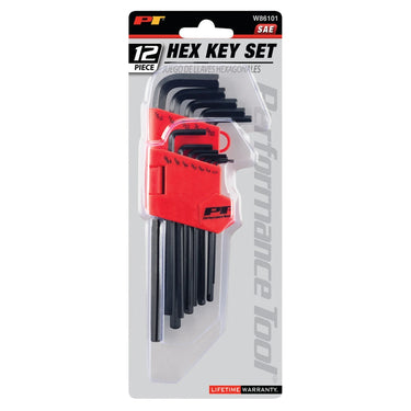 Performance Tool 12 pc. Long Hex Key Wrench Set