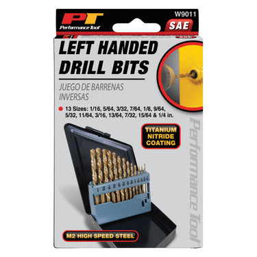 Performance Tool 13 pc. Left Handed Drill Bit Set
