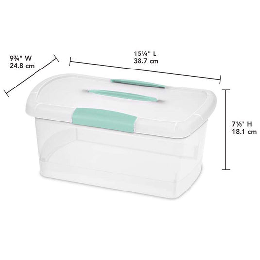 Sterilite 1.7 cu ft Blue/Clear Storage Box 7.125 in. H X 9.75 in. W X 15.25 in. D Stackable