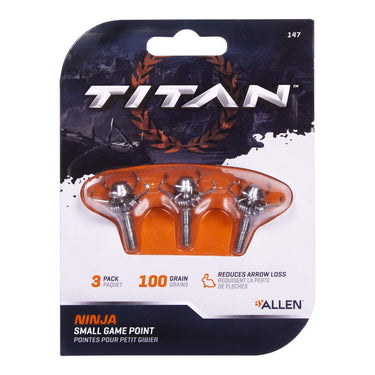 Titan 100 Grain Ninja Small Game Archery Point by Allen Company 3 Pack