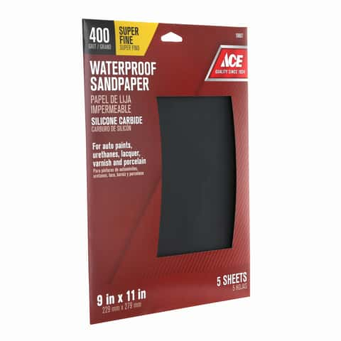 Load image into Gallery viewer, Ace 11 in. L X 9 in. W 400 Grit Silicon Carbide Waterproof Sandpaper 5 pk
