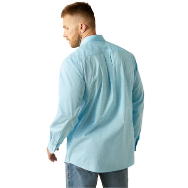 Ariat Men's Solid Slub Button Down Western Shirt (Light Blue) Size XL