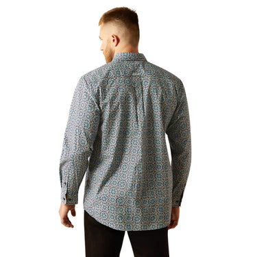 Ariat Men's Santiago Print Long Sleeve Western Shirt (Dark Teal) Size