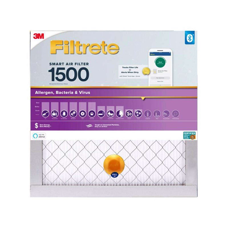 Load image into Gallery viewer, Filtrete 20 in. W X 20 in. H X 1 in. D Polypropylene 12 MERV Smart Air Filter 1 pk
