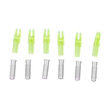 Titan Carbon Arrow Nocks & Inserts 6 Pack (Neon Green)