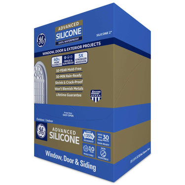 GE Advanced Clear Silicone 2 Window and Door Sealant 2.8 oz