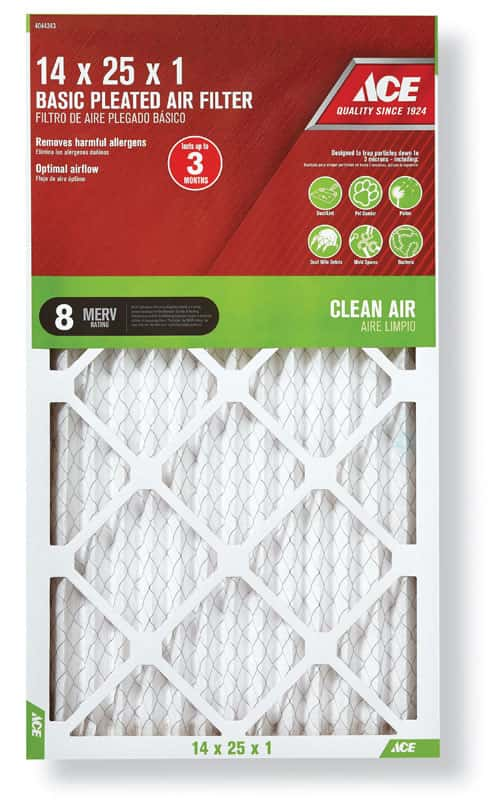 Load image into Gallery viewer, Ace 14 in. W X 25 in. H X 1 in. D Synthetic 8 MERV Pleated Air Filter 1 pk
