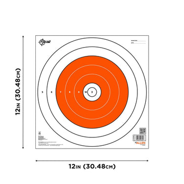 EZ Aim 12" Square Paper Shooting Targets, Bullseye, 12-Pack