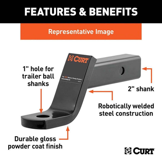 CURT 7500 lb. cap. Hitch Ball Mount