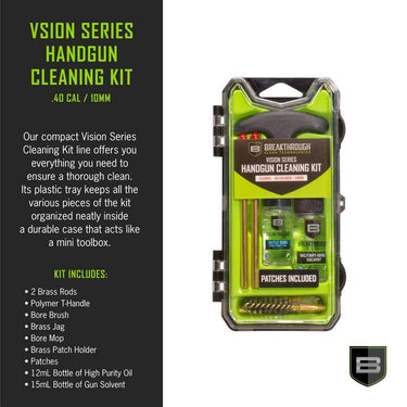 Breakthrough Clean Technologies Vision Series Pistol Cleaning Kit, 40 Caliber & 10mm