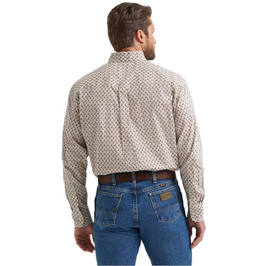 Wrangler Men's George Strait Button Down Shirt (Pale Stone) Size L
