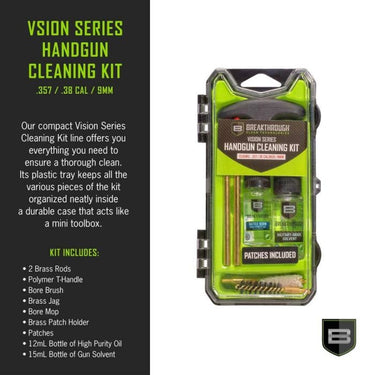 Breakthrough Clean Technologies Vision Series Pistol Cleaning Kit, 357, .38 Caliber & 9mm