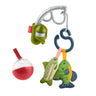 Fisher-Price Mini Me Moments Reel Fun Fishing set: fishing pole with link, two crinkle fish and a rattle bobber