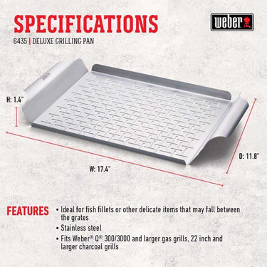 Weber Stainless Steel Grilling Pan 17.4" x 11.8"