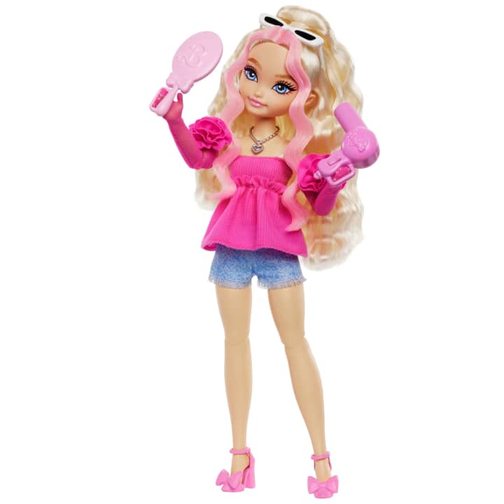 Load image into Gallery viewer, Barbie Dream Besties Barbie “Malibu” Fashion Doll With 8 Makeup &amp; Hair Themed Accessories
