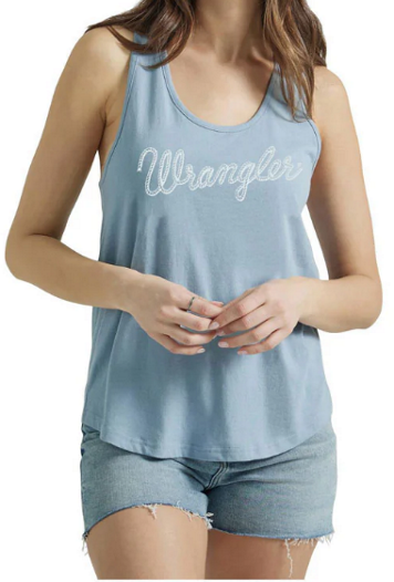 Load image into Gallery viewer, Wrangler Womens L Racer Back Tank - Ashley Blue
