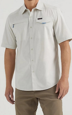 Wrangler Men's Asymmetrical Zip Pocket Shirt (White) Size XL