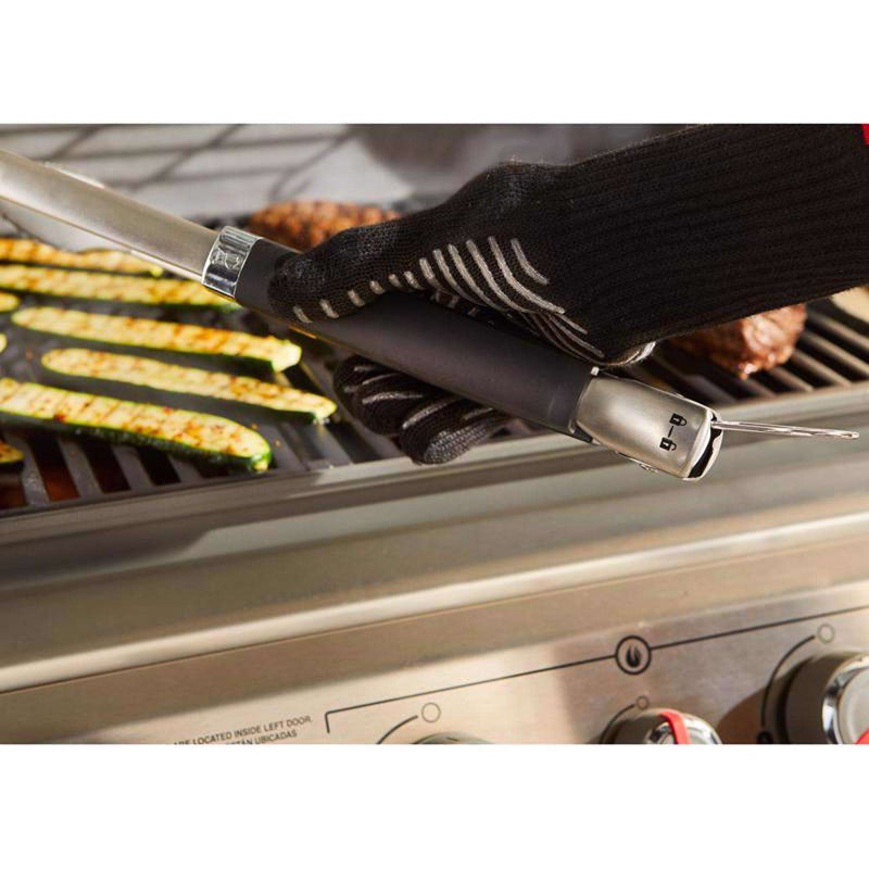 Load image into Gallery viewer, Weber Precision Stainless Steel Black/Silver Grill Tongs 18&quot;
