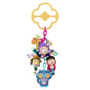 Several KPop Demon Hunters mini figures linked together on one keychain clip
