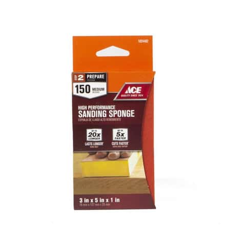 Load image into Gallery viewer, Ace 5 in. L X 3 in. W X 1 in. 150 Grit Fine 2-Sided Sanding Sponge
