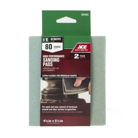 Load image into Gallery viewer, Ace 5.5 in. L X 4.5 in. W X .25 in. 80 Grit Coarse Contour Hand Sanding Pad
